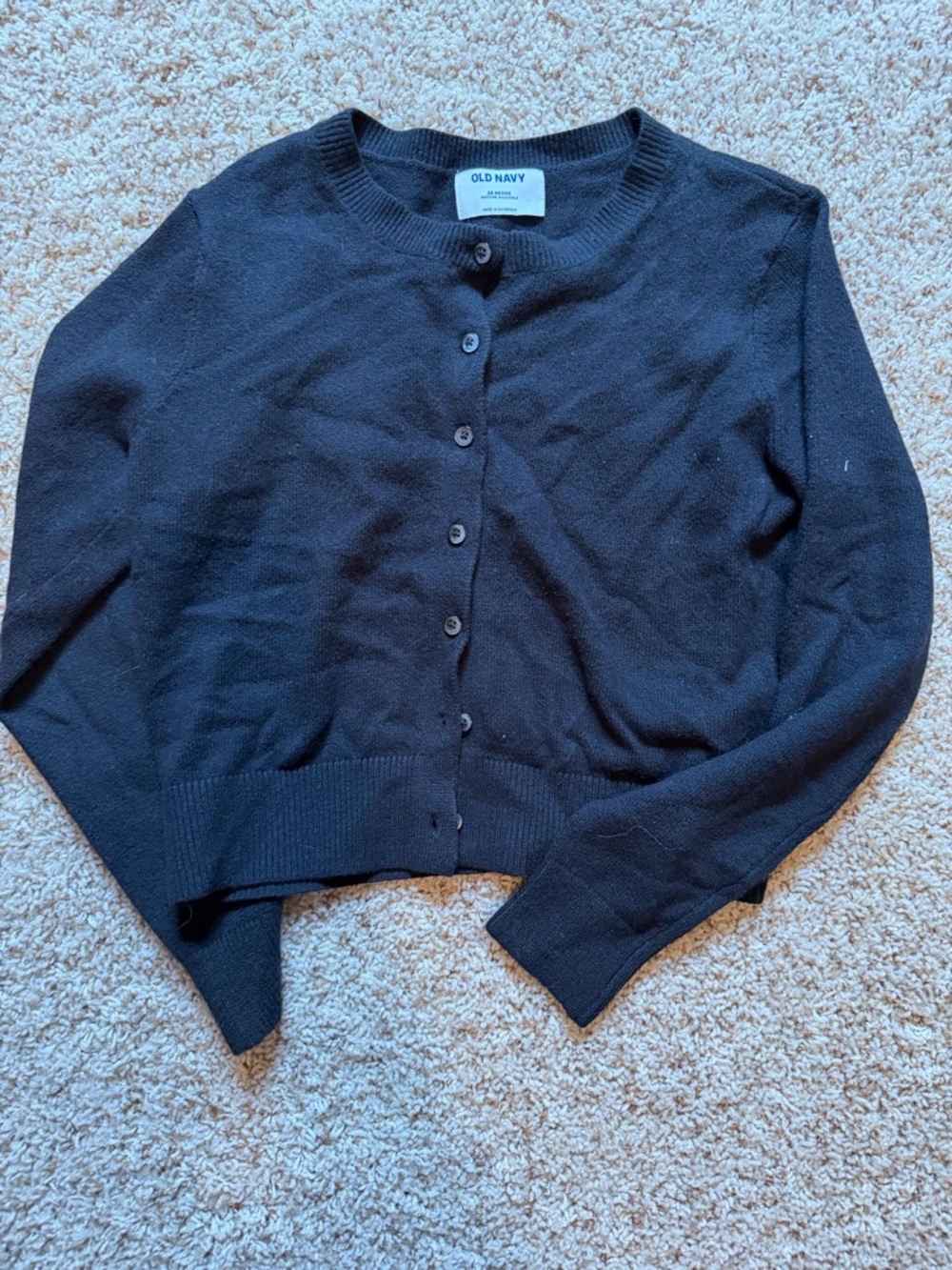 Old Navy Navy Button-Up Crewneck Cardigan